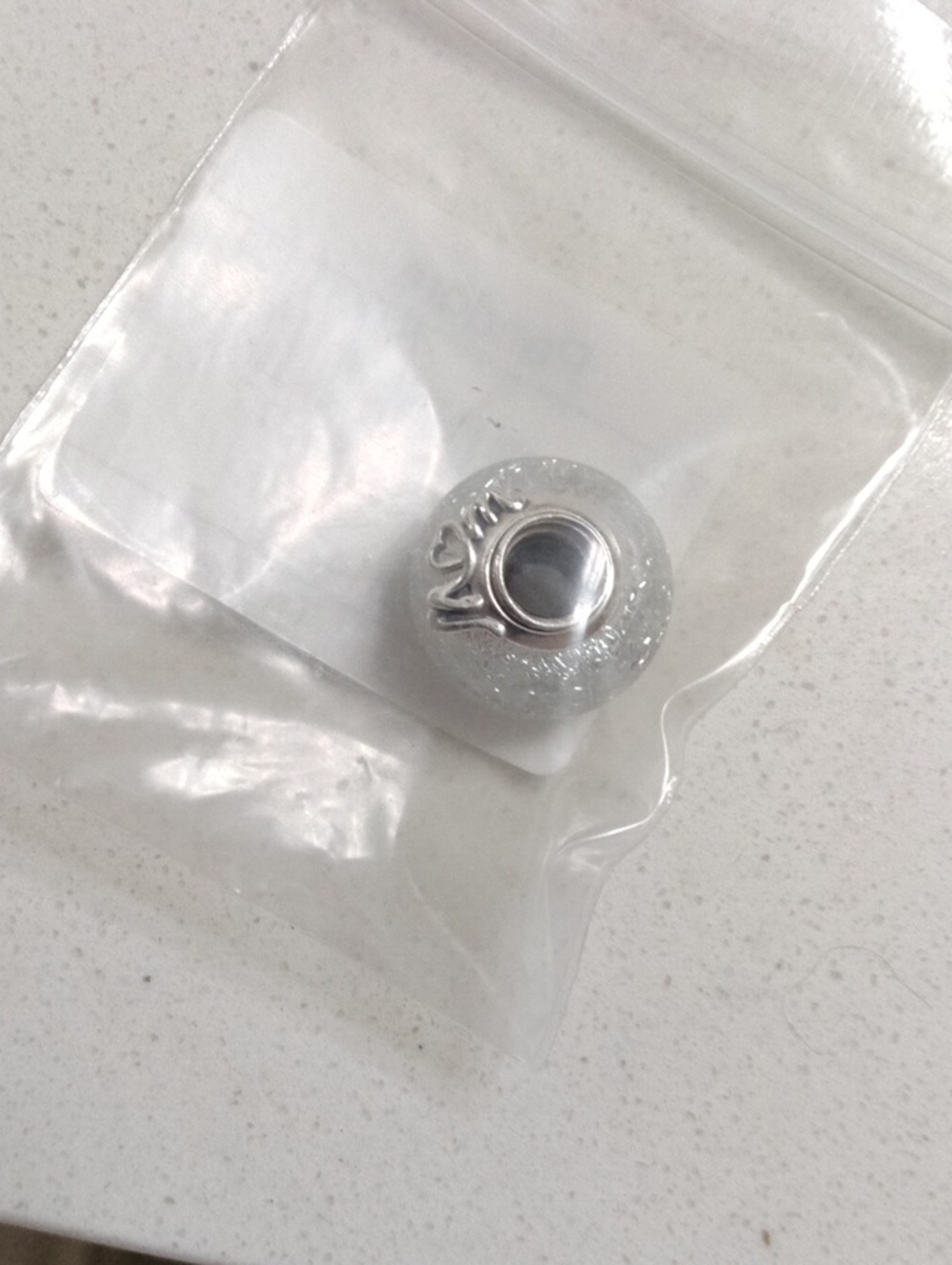 Pandora Silver Sparkle Logo Charm Mom Ilovemom